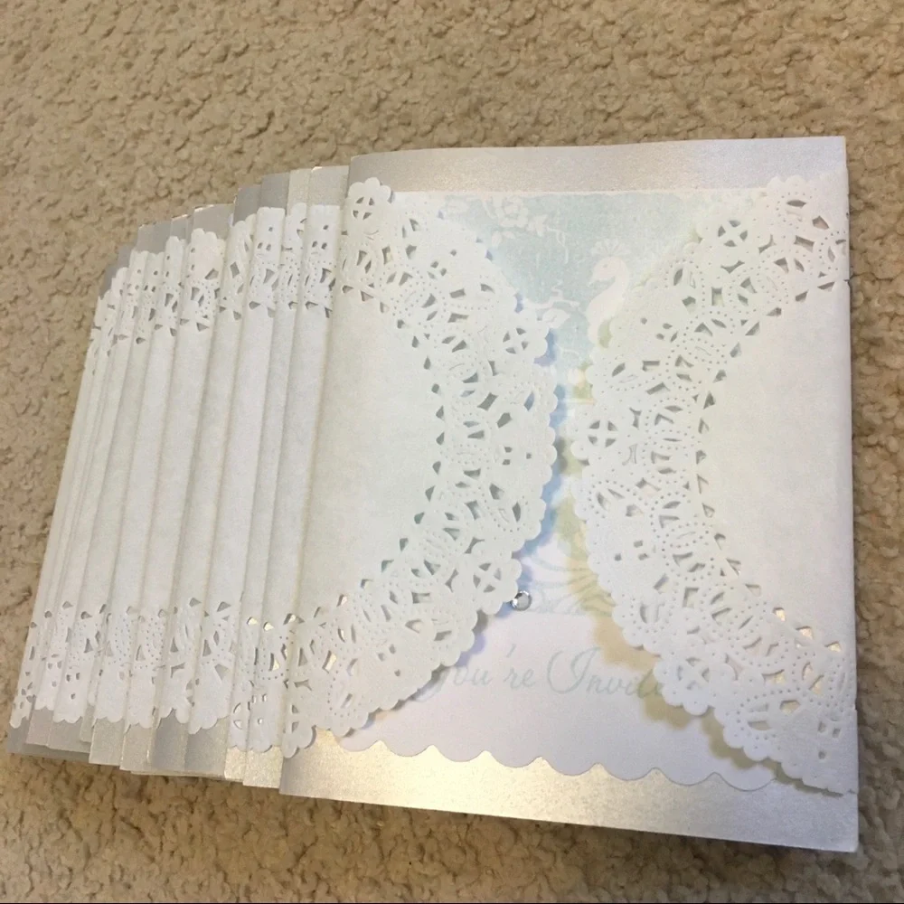 Handmade You’re Invited Peacock invitations
